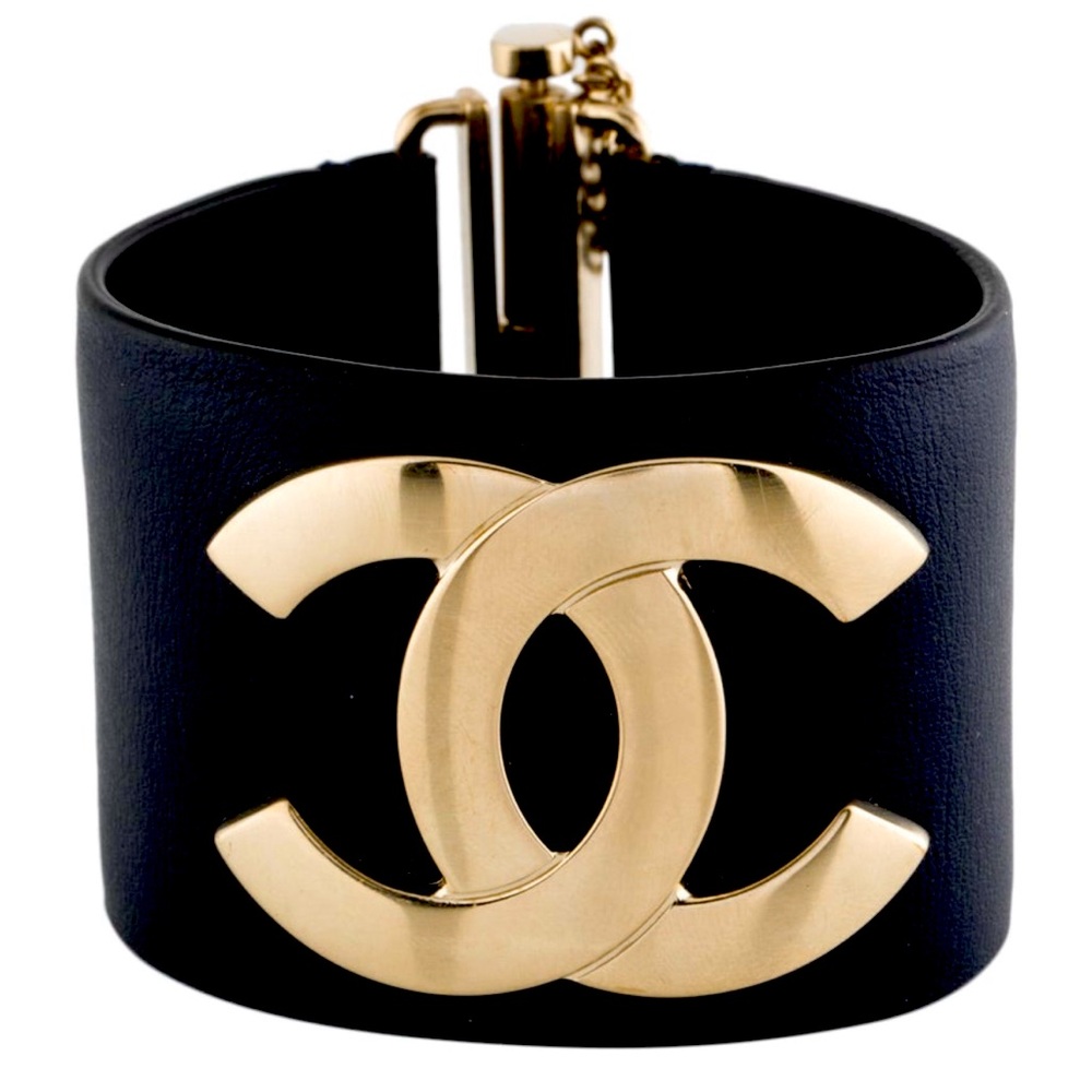 Chanel Leather CC Cuff Bracelet